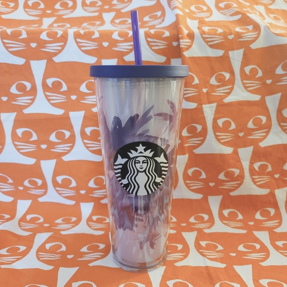 STARBUCKS 2017 PURPLE FLORAL SPRING Venti tumbler New unused! Rare - Picture 2 of 11